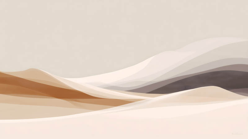 沙漠風光抽象畫作柔和色調-圖片