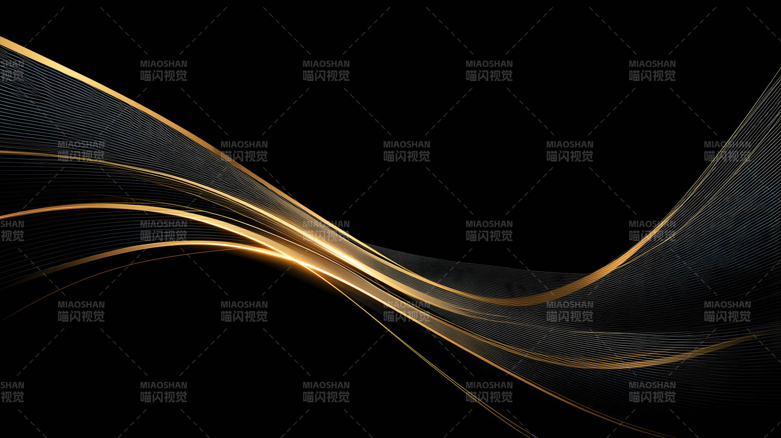 黑色背景金色線條優雅流暢-圖片