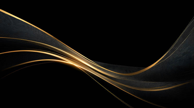 黑色背景金色線條優(yōu)雅流暢-圖片