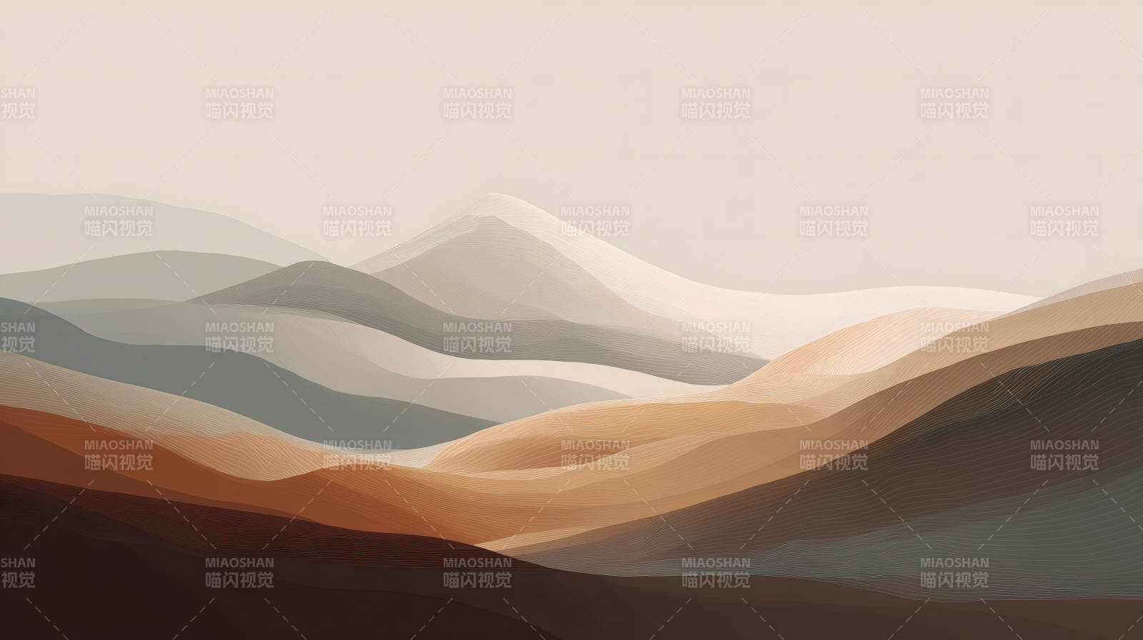 山巒疊嶂抽象風景畫-圖片