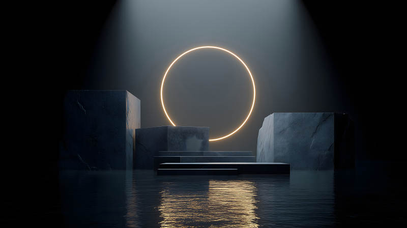 抽象幾何空間場(chǎng)景呈現(xiàn)-圖片