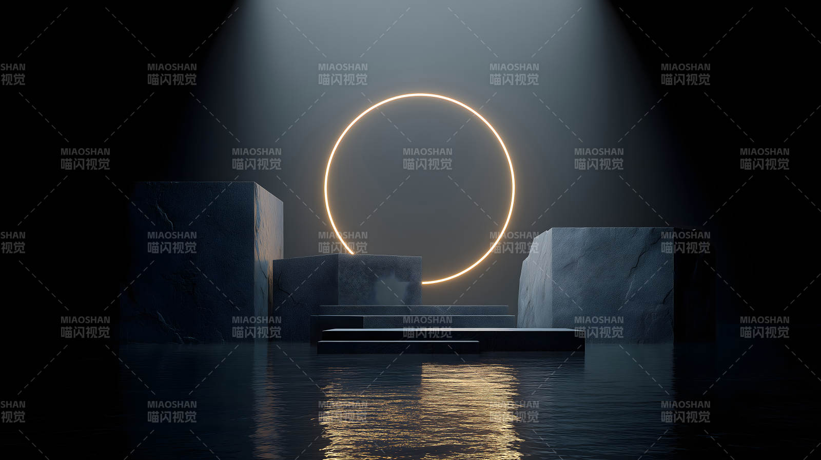 抽象幾何空間場(chǎng)景呈現(xiàn)-圖片