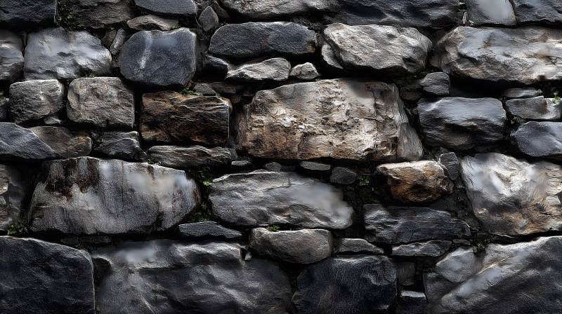 巖石壘砌墻壁紋理細(xì)節(jié)圖-圖片