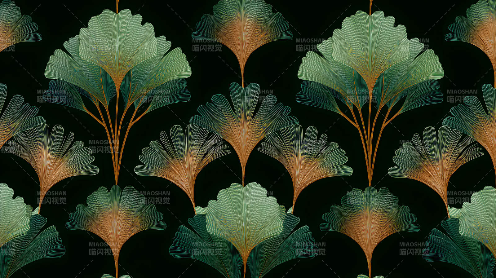 抽象葉子紋理的深色背景-圖片