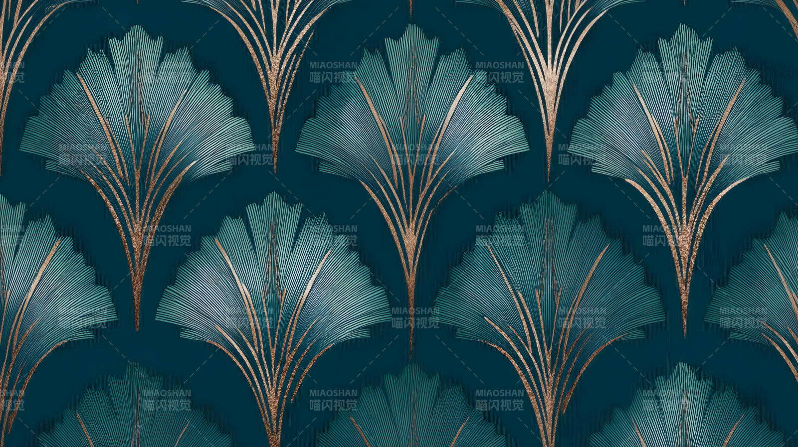 藍綠色裝飾風格圖案-圖片