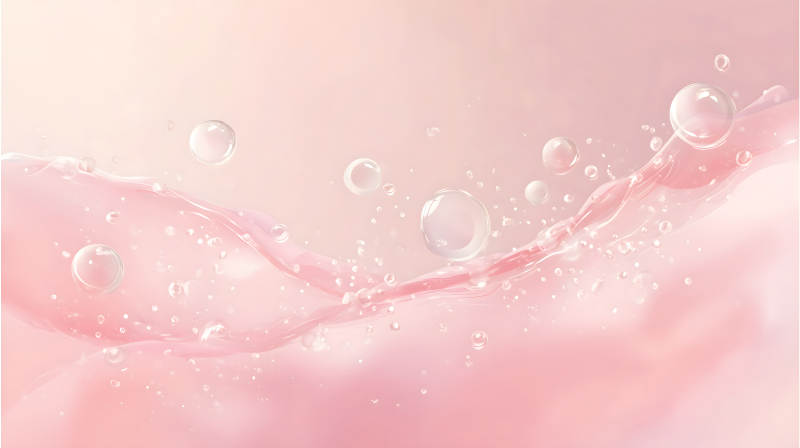 粉色水波與氣泡的柔和夢(mèng)幻-圖片