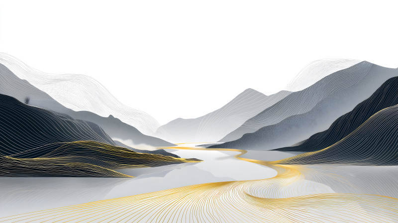 山水畫意境抽象藝術作品-圖片