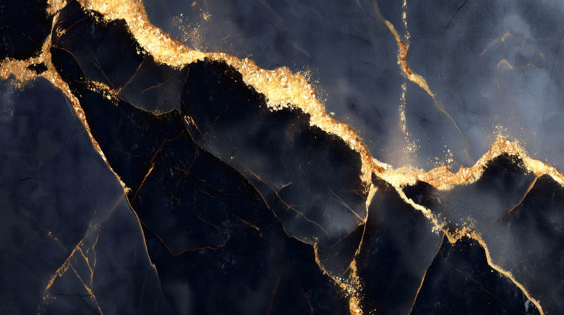 黑色大理石金箔紋理裝飾-圖片
