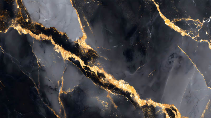 黑色大理石紋理金色紋路-圖片