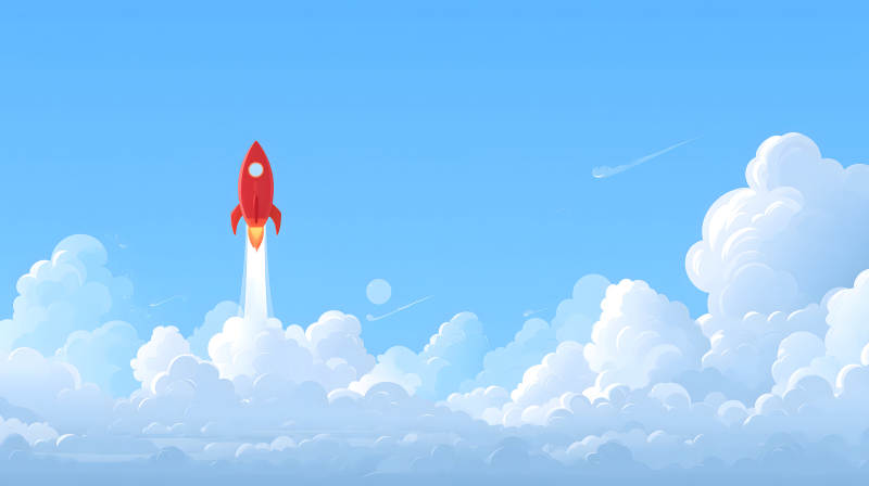 火箭沖天云海間-圖片