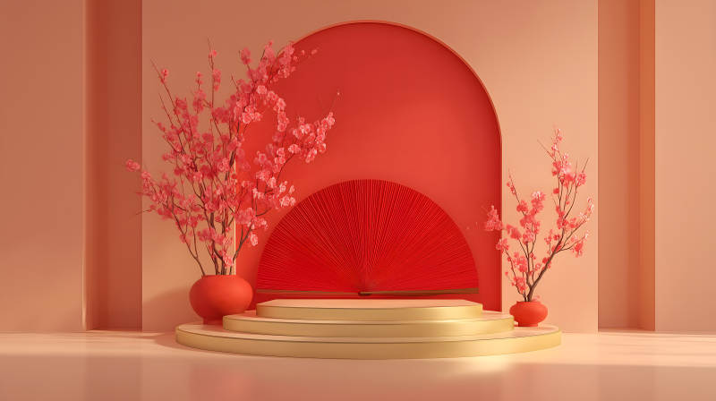 節日裝飾背景喜慶氛圍-圖片