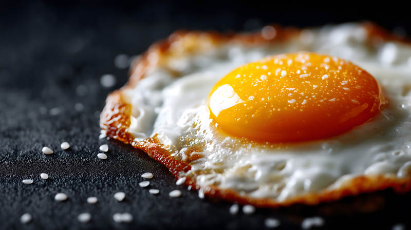 煎雞蛋特寫美味誘人-圖片
