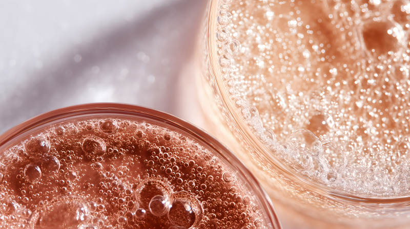 兩杯起泡酒特寫氣泡唯美-圖片