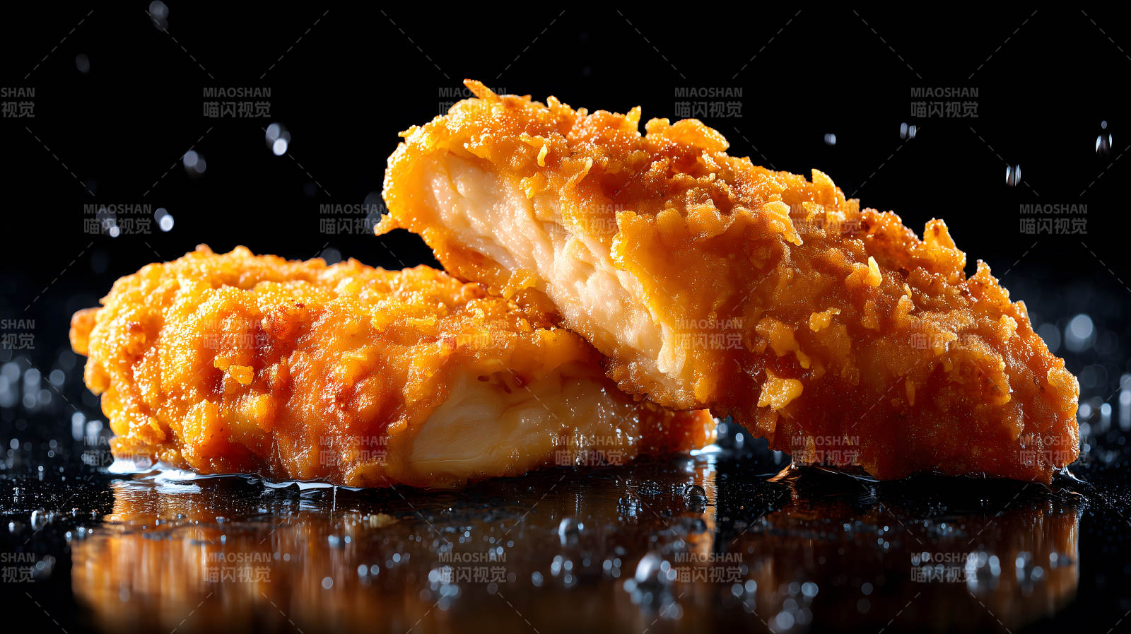 炸鸡块特写美味诱人-图片