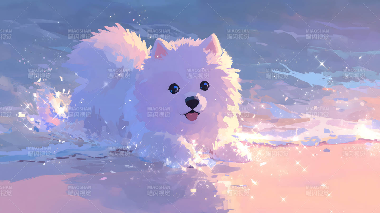 萌寵戲水陽光海灘夢幻童話-圖片