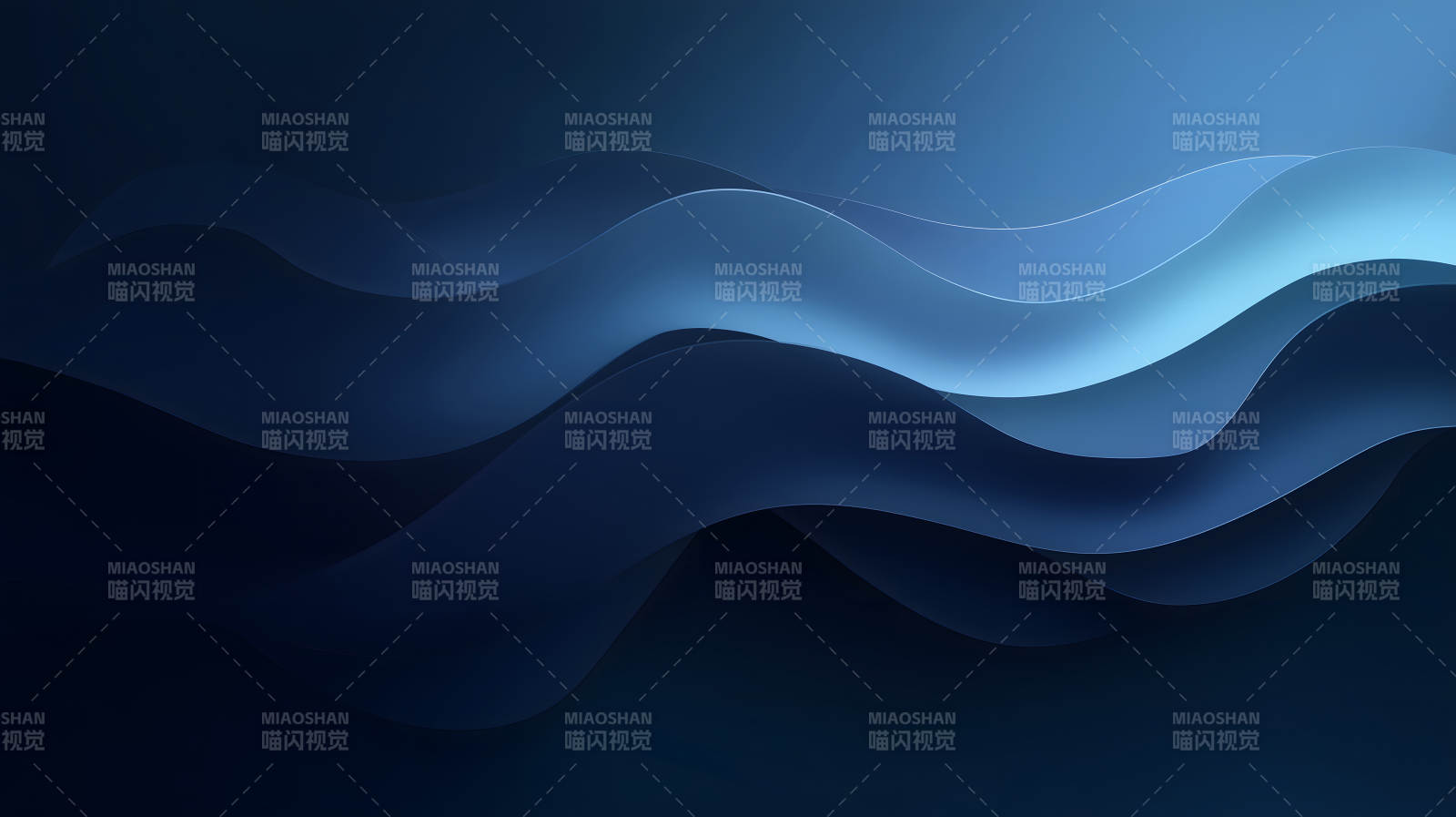 深藍色抽象波浪背景畫面簡約大氣-圖片