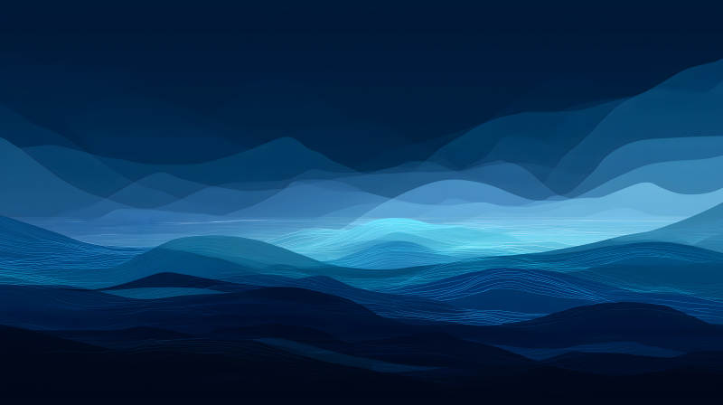 藍色山水畫抽象風景-圖片