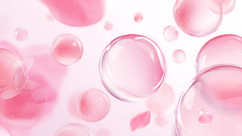 粉色泡泡背景圖夢幻唯美-圖片