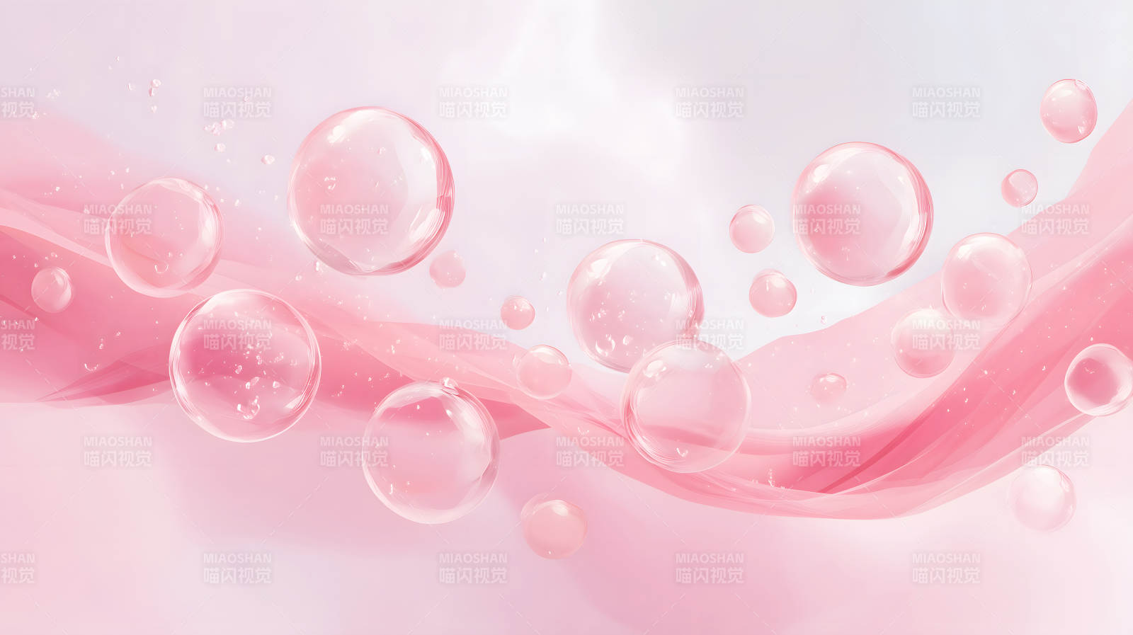 粉色泡泡柔和背景-图片