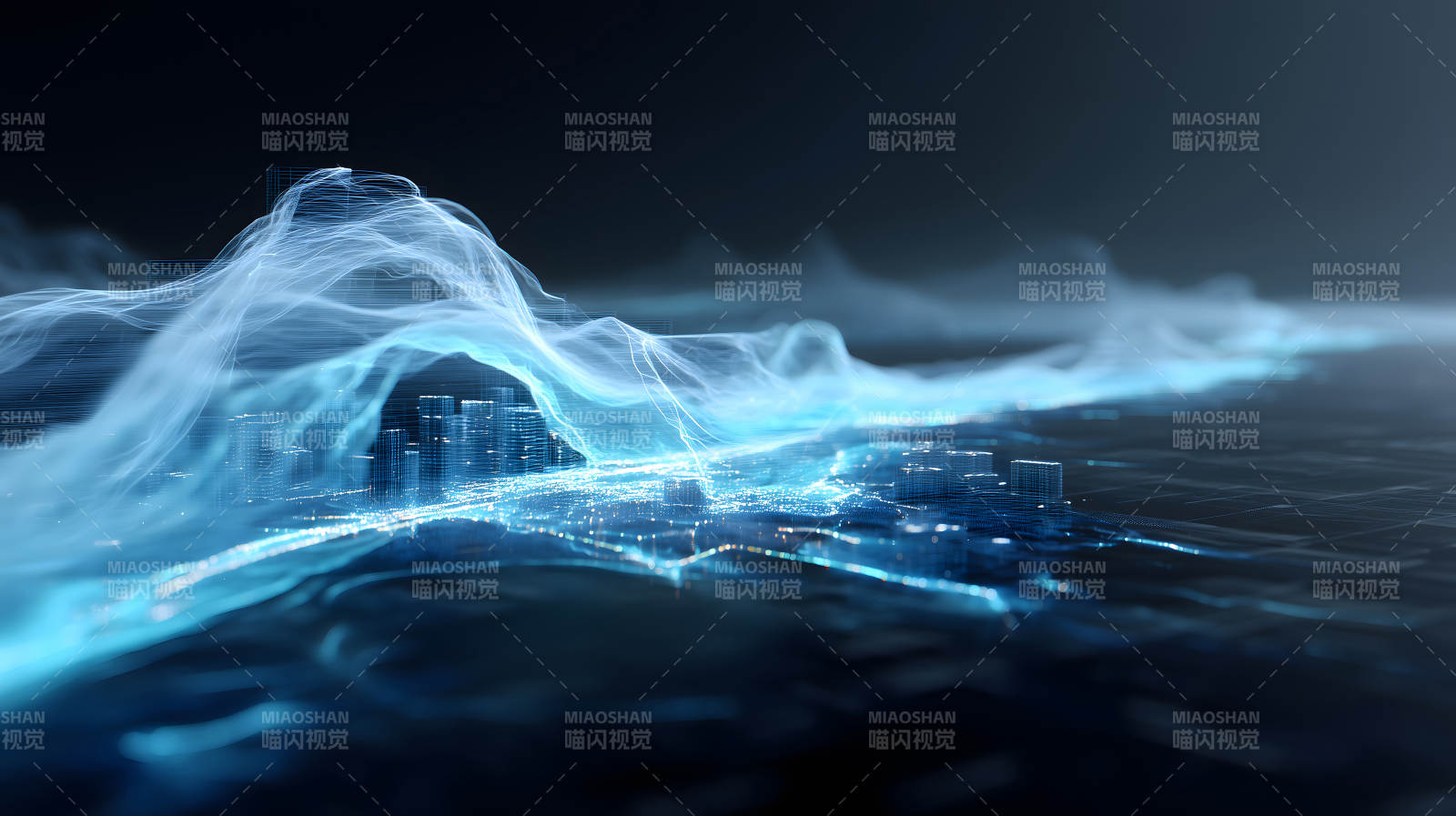城市數據流動科技感藝術-圖片