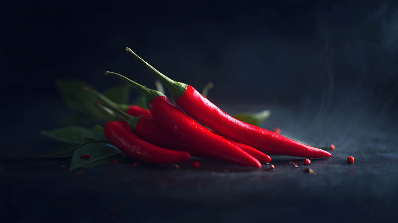 紅辣椒特寫鮮艷欲滴-圖片