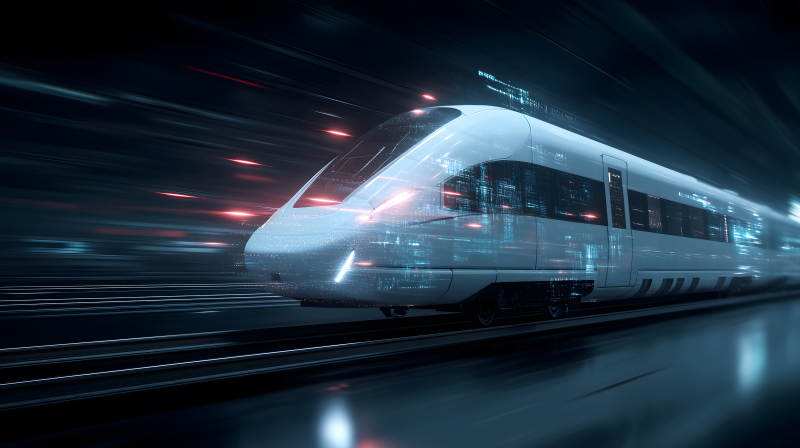 高速列車行駛隧道科技感十足-圖片