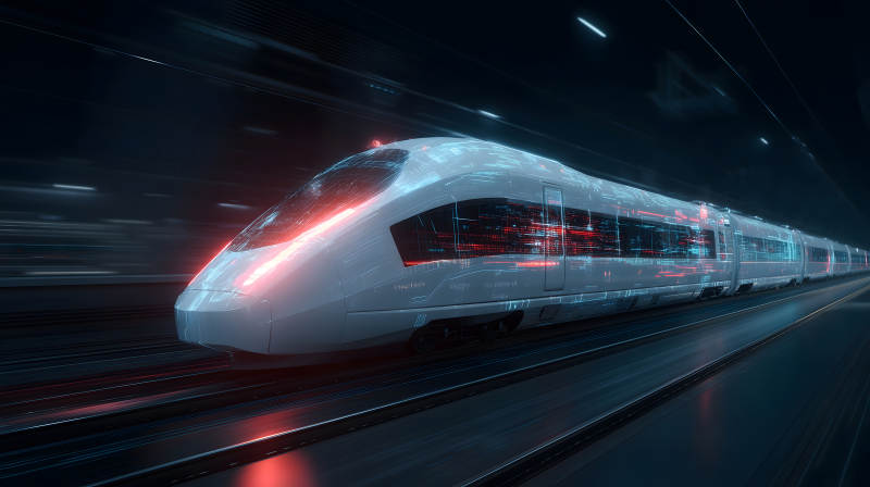 高速列車穿梭隧道科技感十足-圖片