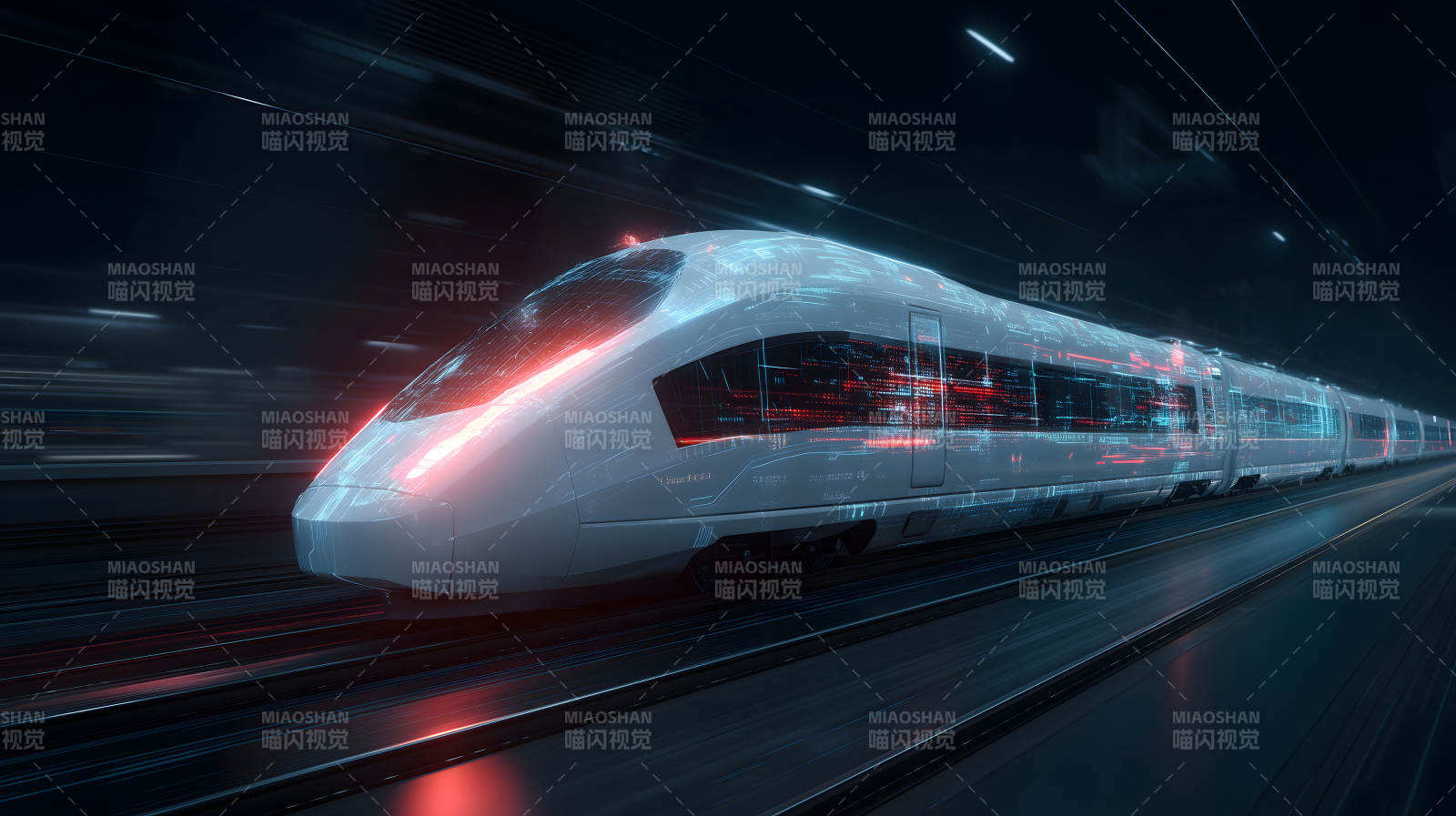 高速列車穿梭隧道科技感十足-圖片