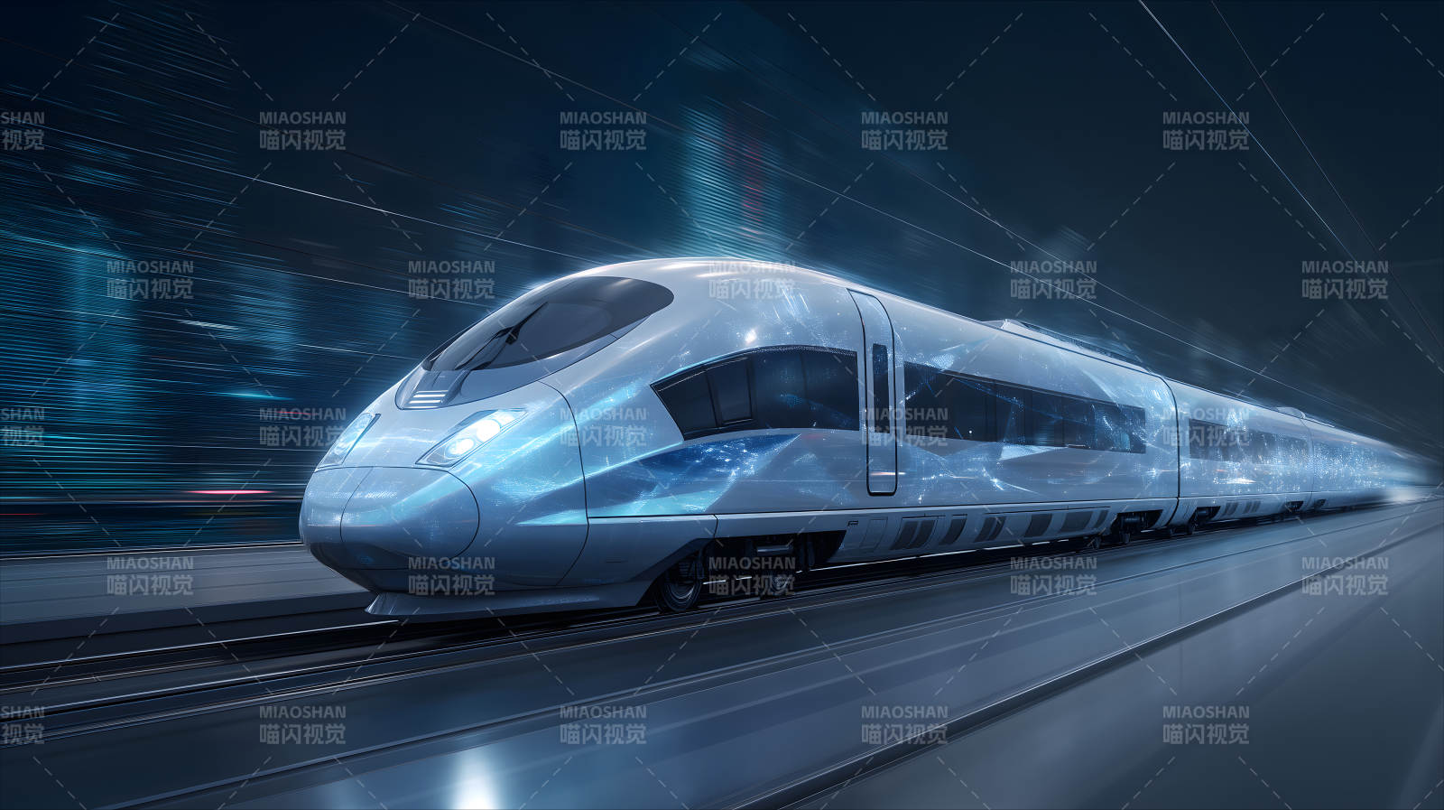 高速列车在隧道中疾驰-图片