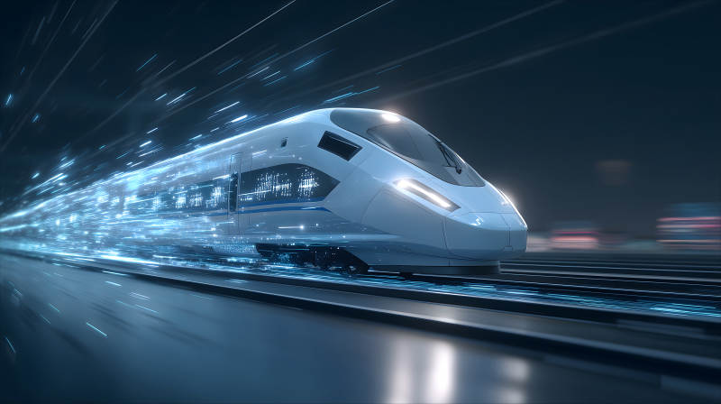 高速列車疾馳釋放科技光效-圖片