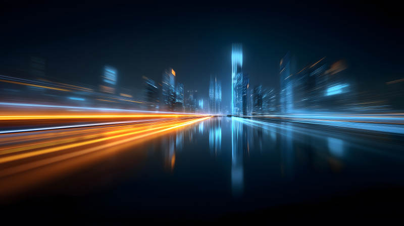 夜幕下未來城市光影流轉(zhuǎn)-圖片