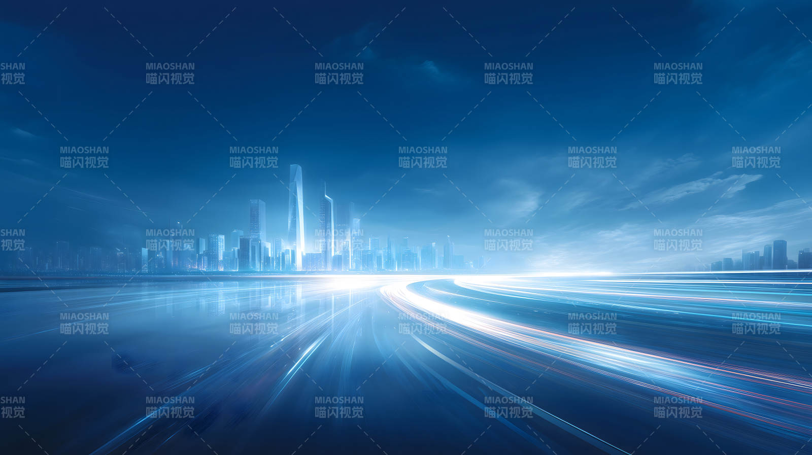 科技都市夜景速度與未來感-圖片