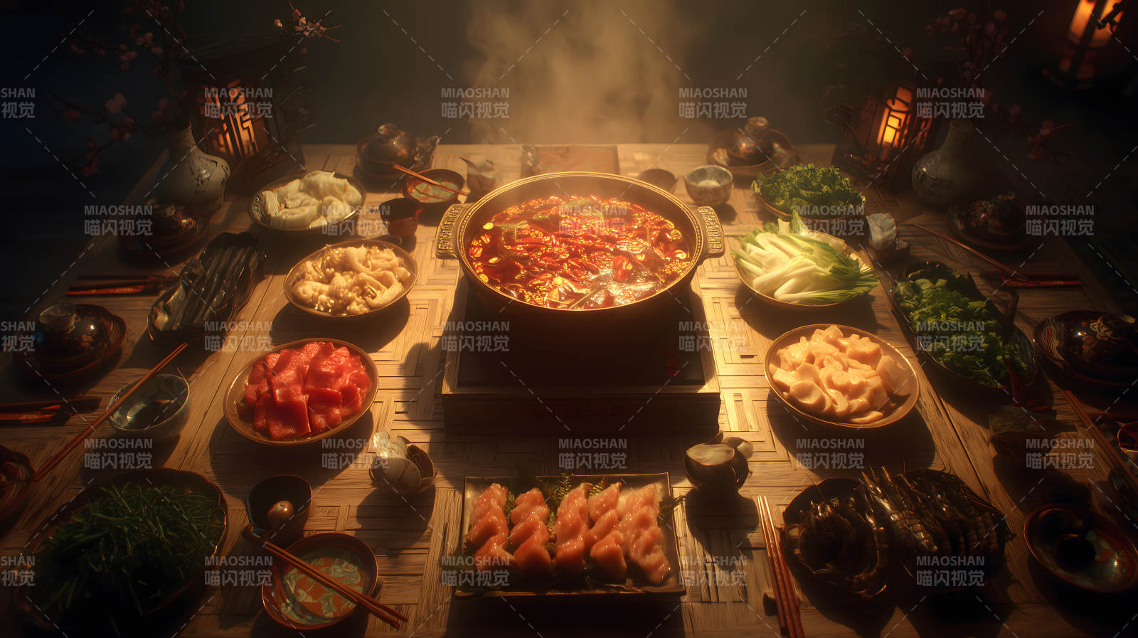 熱氣騰騰的火鍋盛宴-圖片