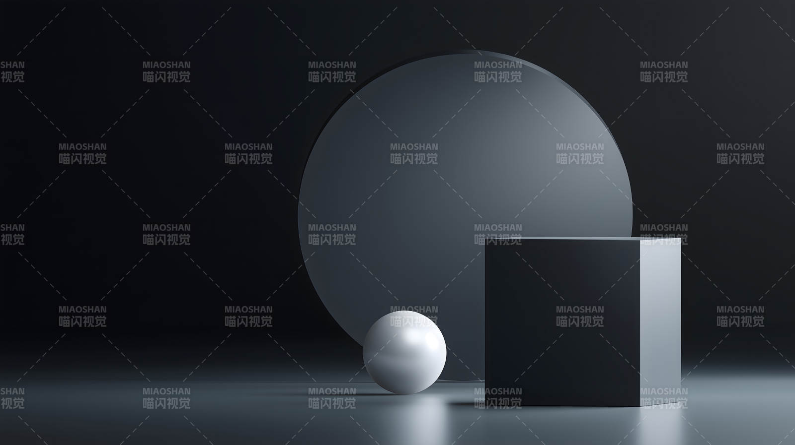 几何形体组合的深色背景-图片