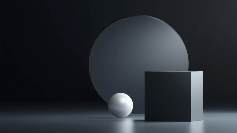 几何形体组合的深色背景-图片