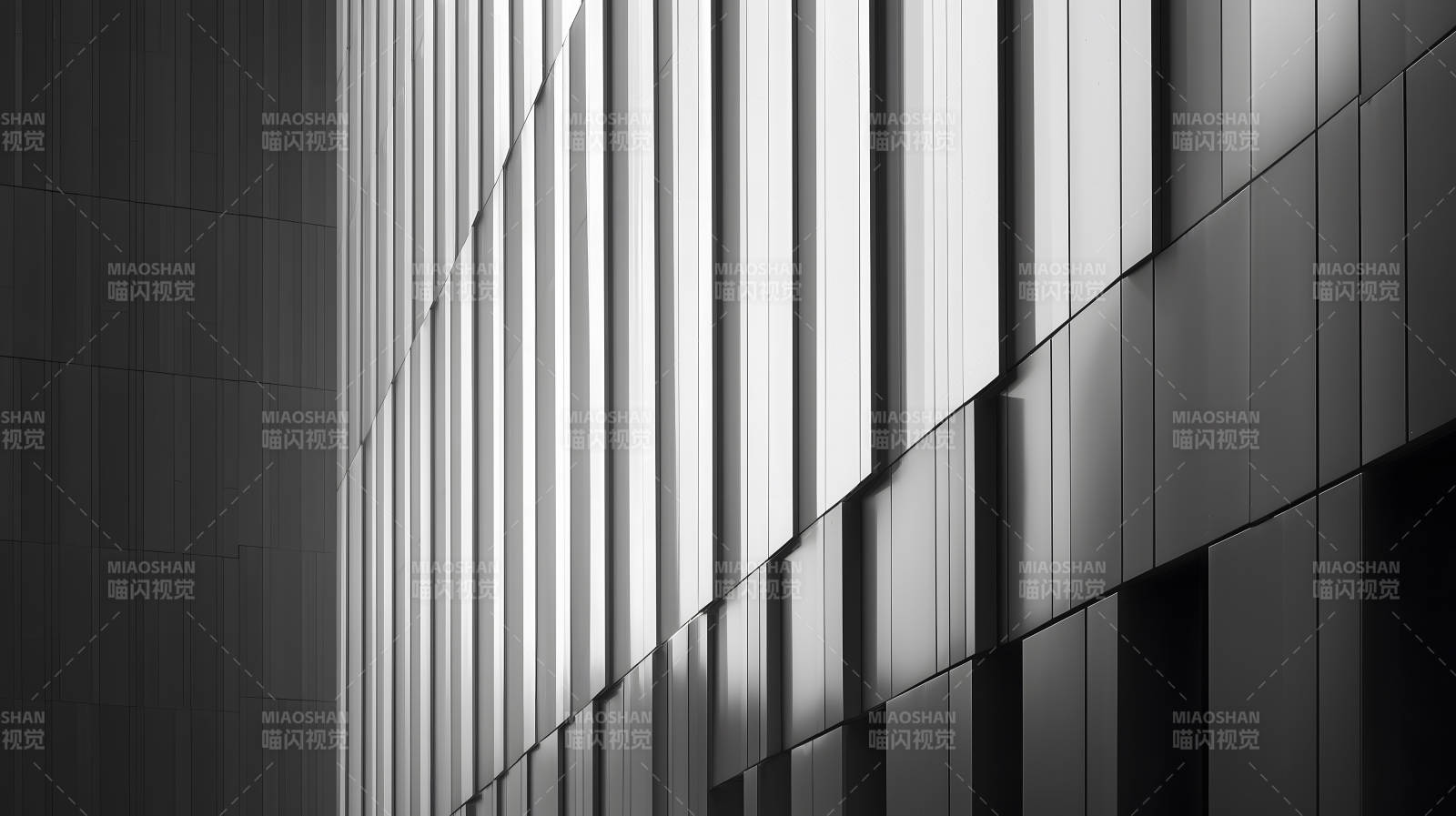 建筑立面黑白光影交織-圖片