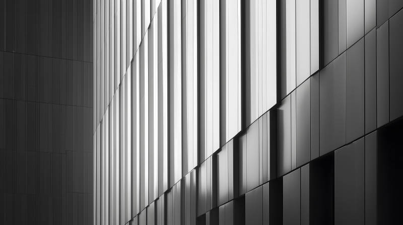 建筑立面黑白光影交織-圖片