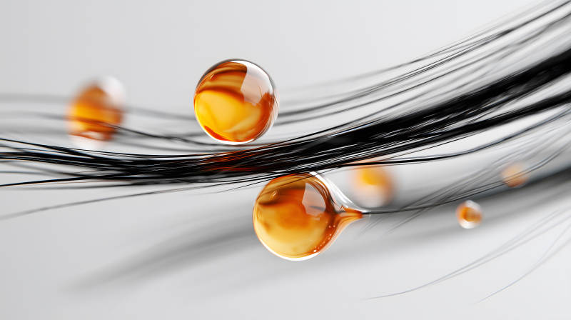 油滴黑發特寫質感細膩-圖片