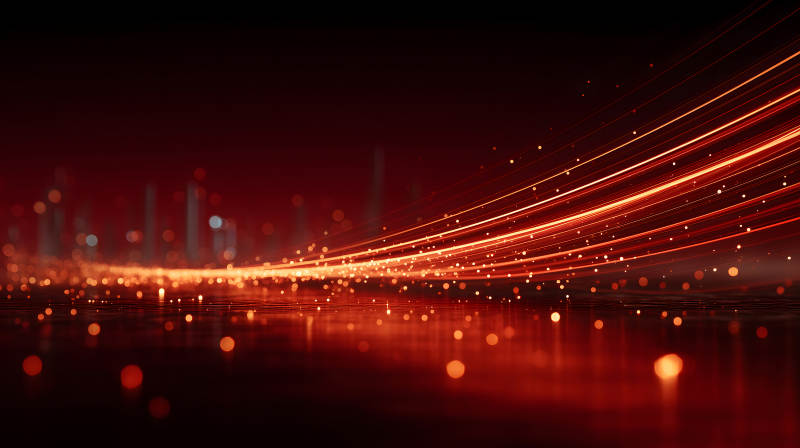 抽象的紅色光線軌跡-圖片