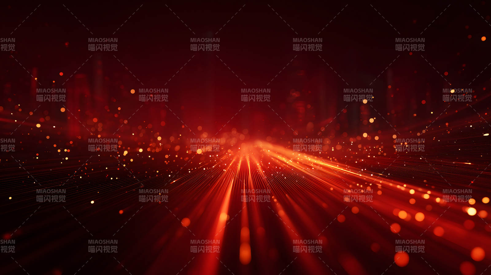 紅色的光線與粒子組成的抽象背景圖片