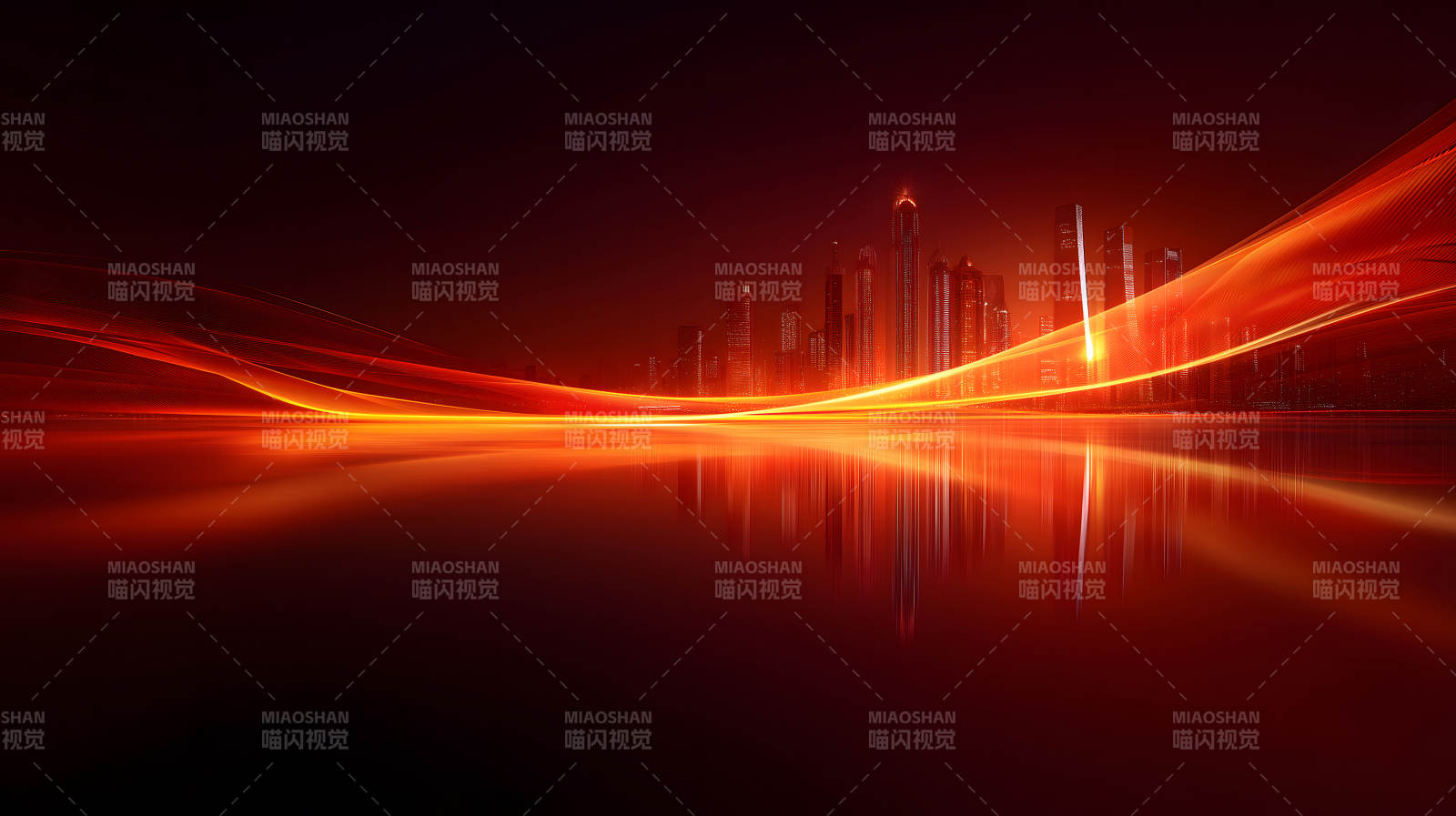 夜幕下的未來城市光影-圖片