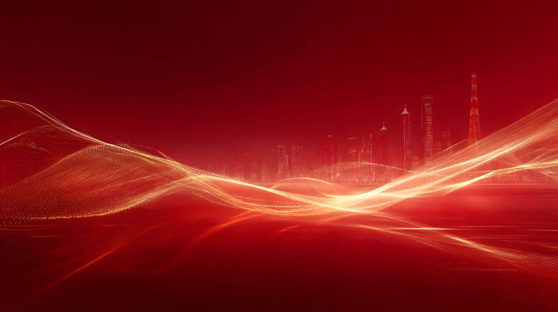 紅色背景抽象城市夜景光線-圖片