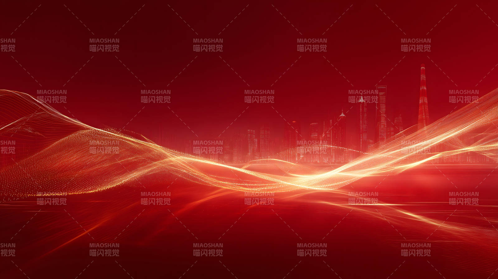 紅色背景抽象城市夜景光線-圖片