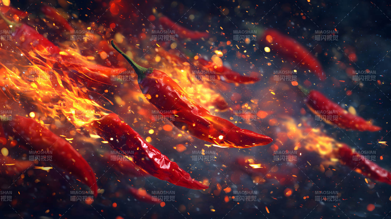 辣椒燃燒特效視覺沖擊-圖片