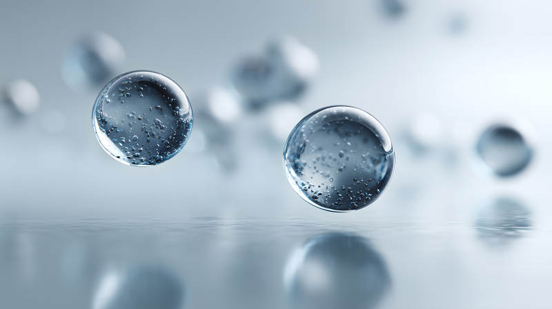 水珠懸浮特寫晶瑩剔透質(zhì)感-圖片