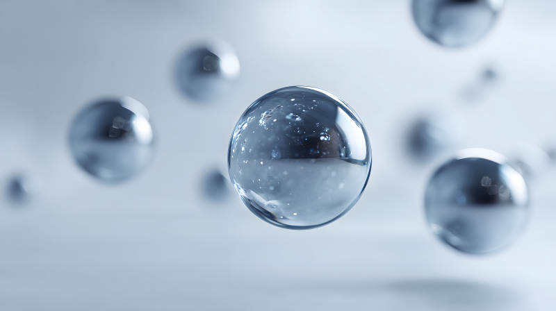 透明水滴懸浮在空中-圖片