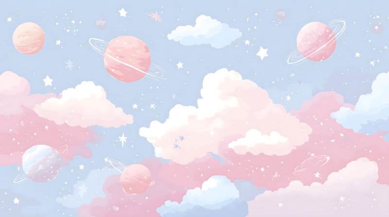 粉色宇宙云朵星空-圖片