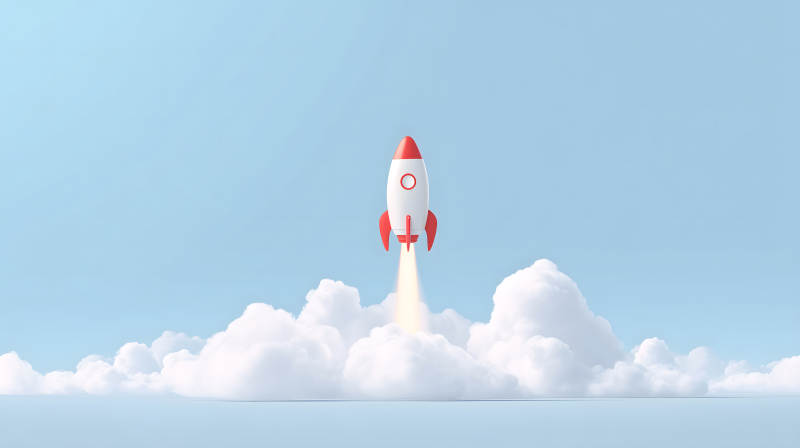 火箭發(fā)射升空沖向云層-圖片