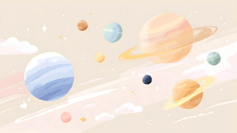 卡通宇宙星球背景-圖片