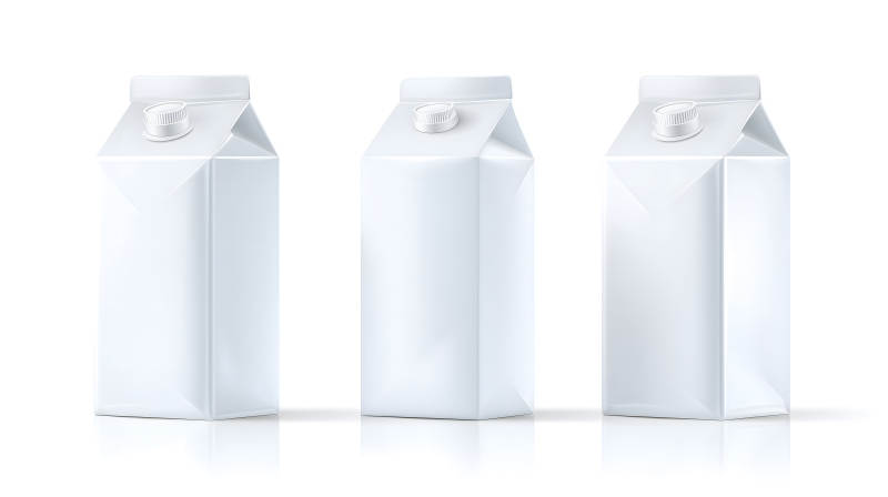 牛奶包装盒三视图-图片